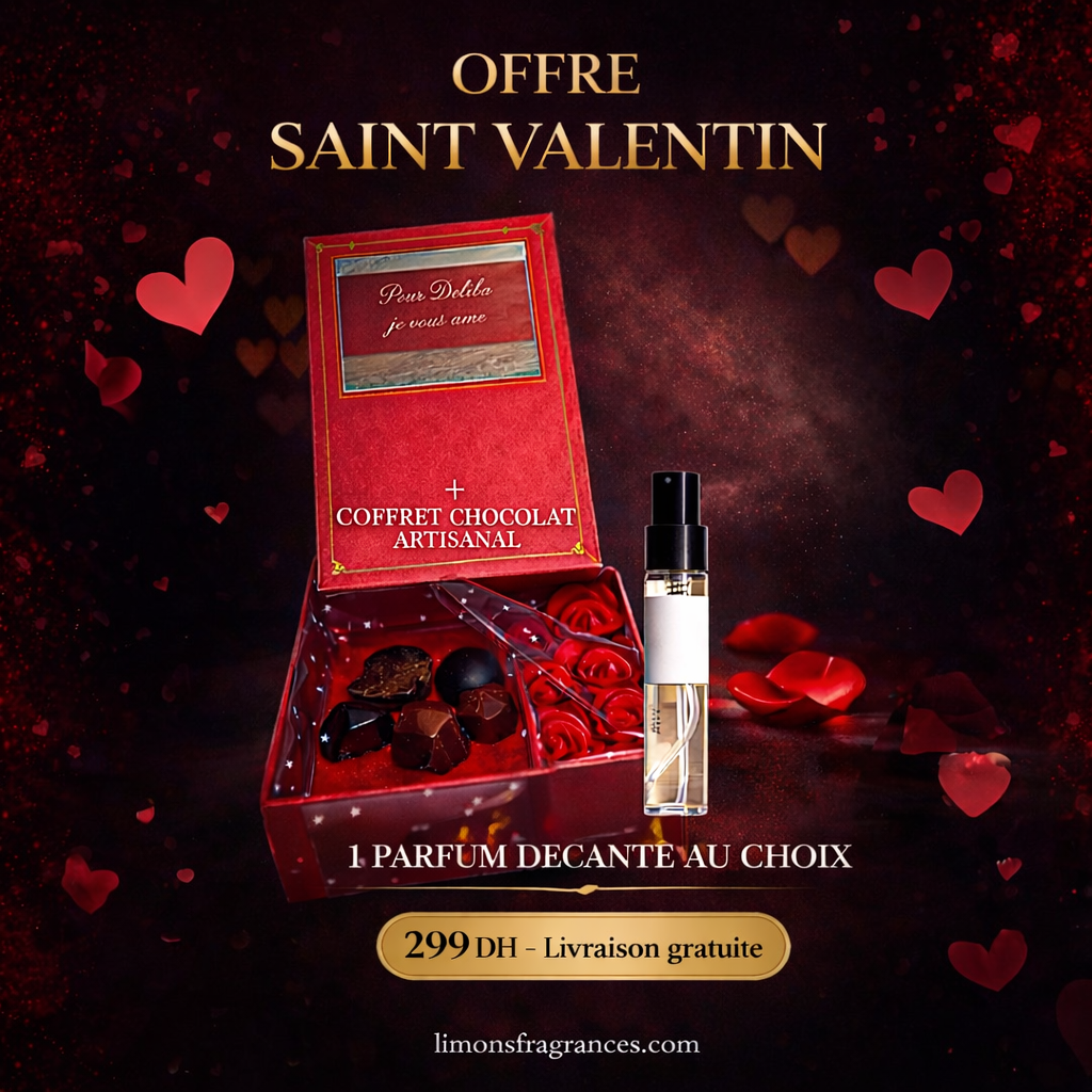 PACK DE COEUR (COFFRET 4 PIECE CHOCOLAT ARTISANAL+FLEURS) +10ML DE VOTRE CHOIX + LIVRAISON GRATUITE